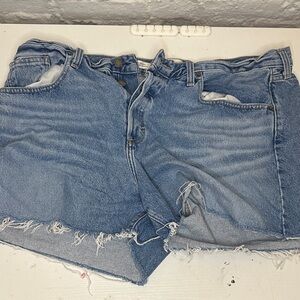 Denim Blue Women's Frayed Shorts